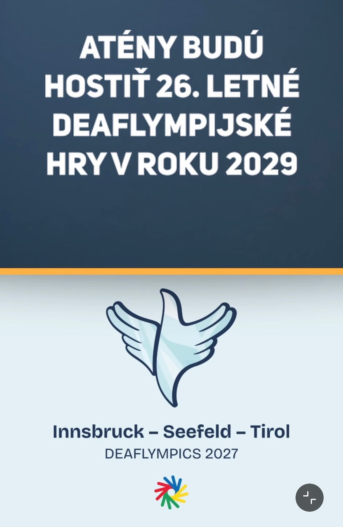 ☀️ Letná deaflympiáda 2029 – Atény